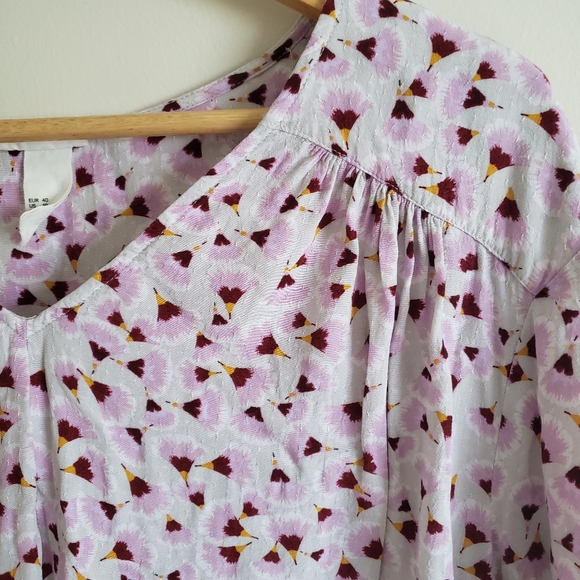 H&M Blouse Pink Printed Size 10 - Picture 2 of 10